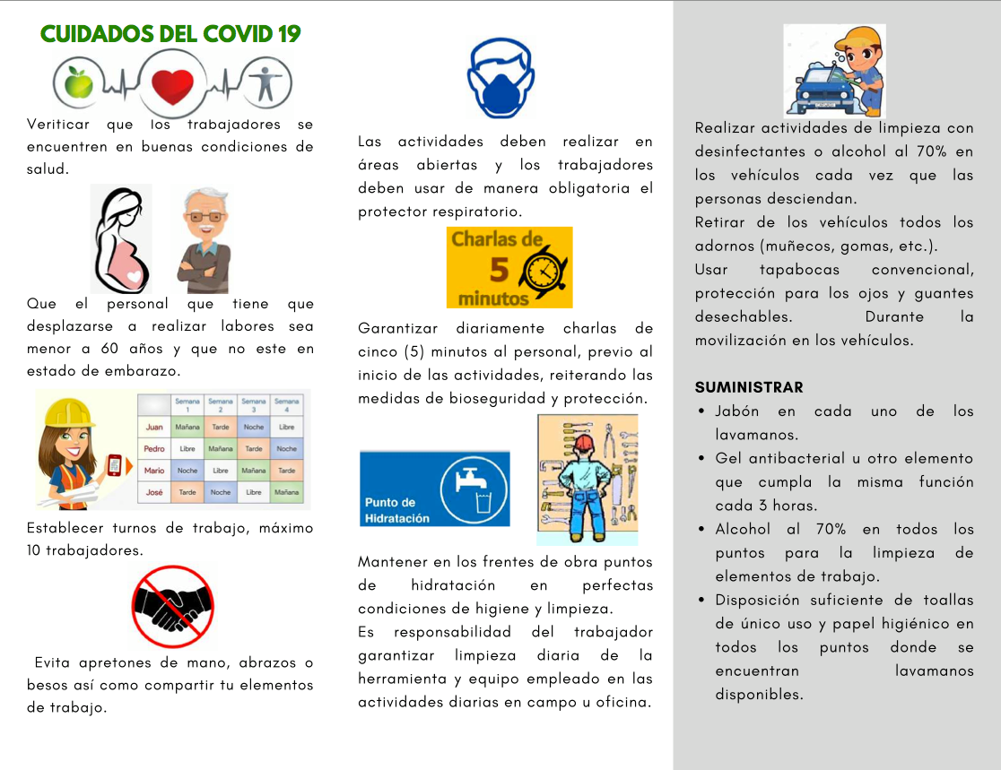 Medidas generales y preventivas de protección ante el  COVID-19